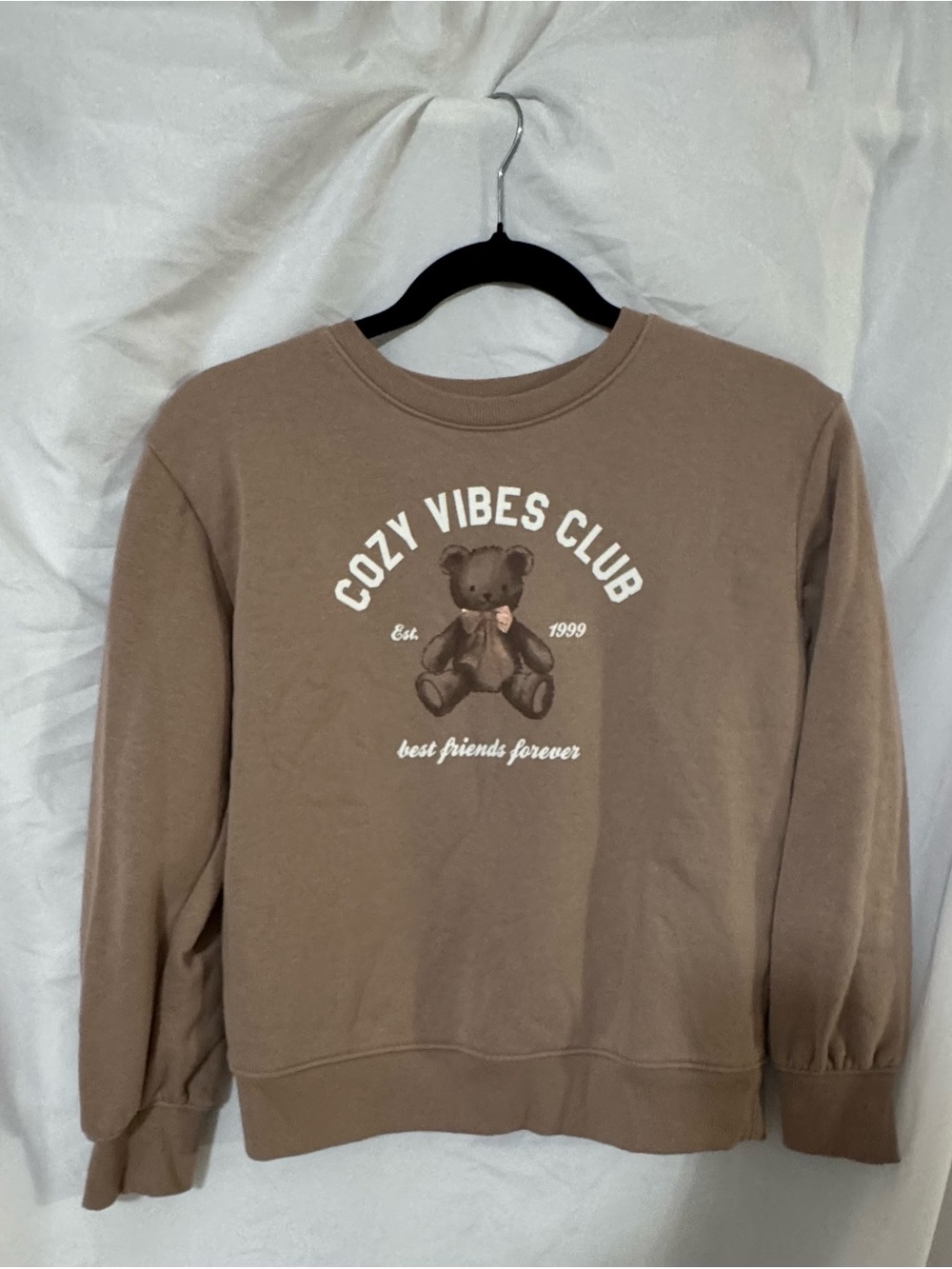 Jumping Beans Brown "Cozy Vibes Club" Teddy Bear Sweatshirt